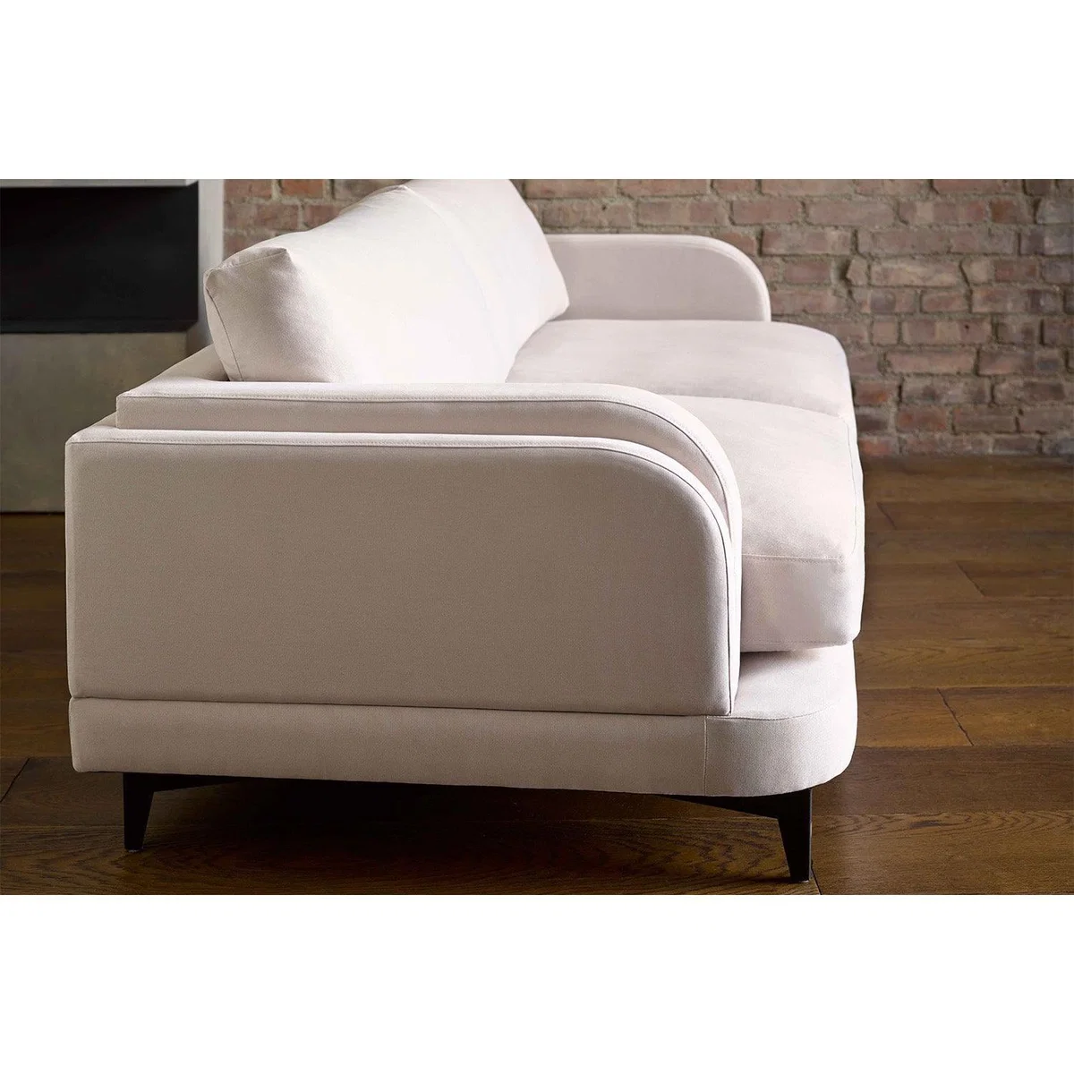 Boston Curved Arm 4 Seat Sofa in Raven Speckled Chenille – image 4