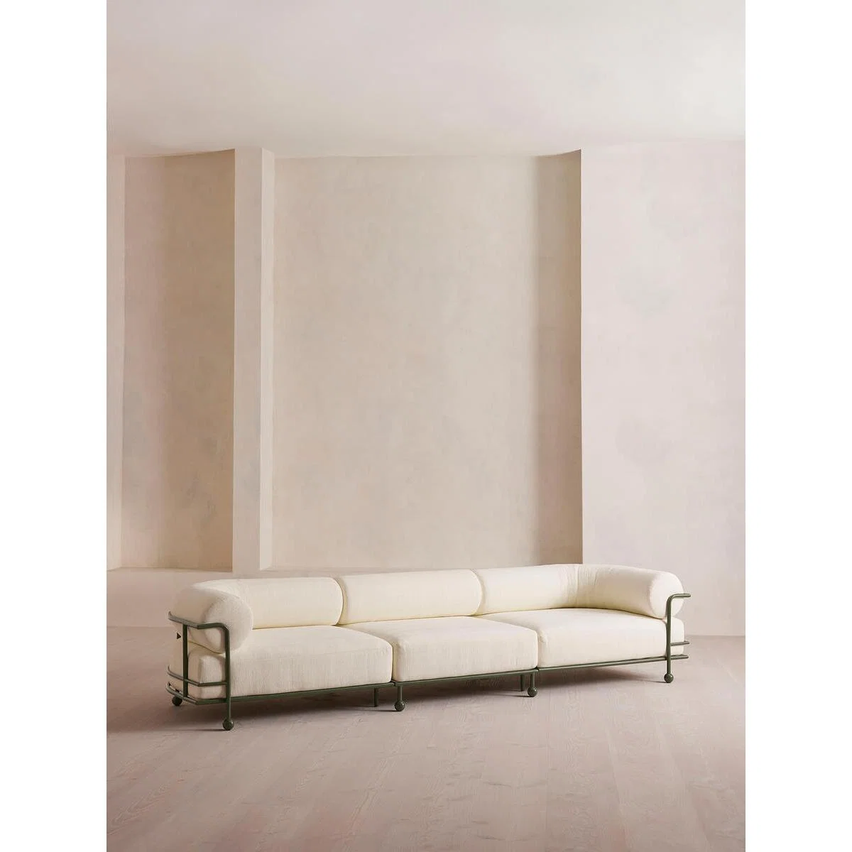 Gaspard Four Seater Sofa, Maria Flora Ash, Off White, UK – image 2