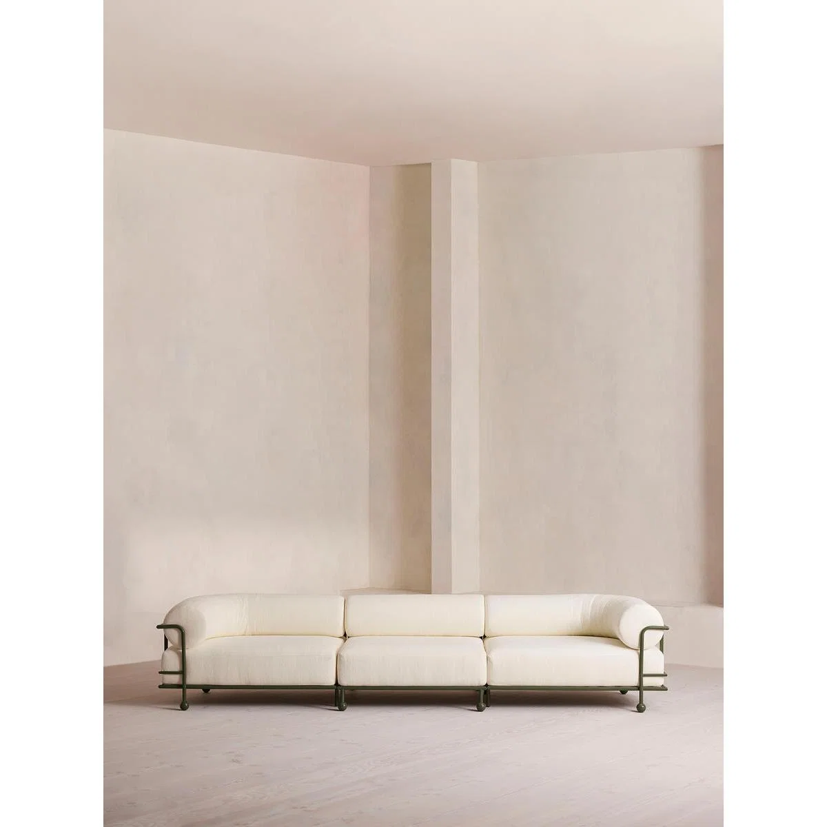 Gaspard Four Seater Sofa, Maria Flora Ash, Off White, UK – image 3