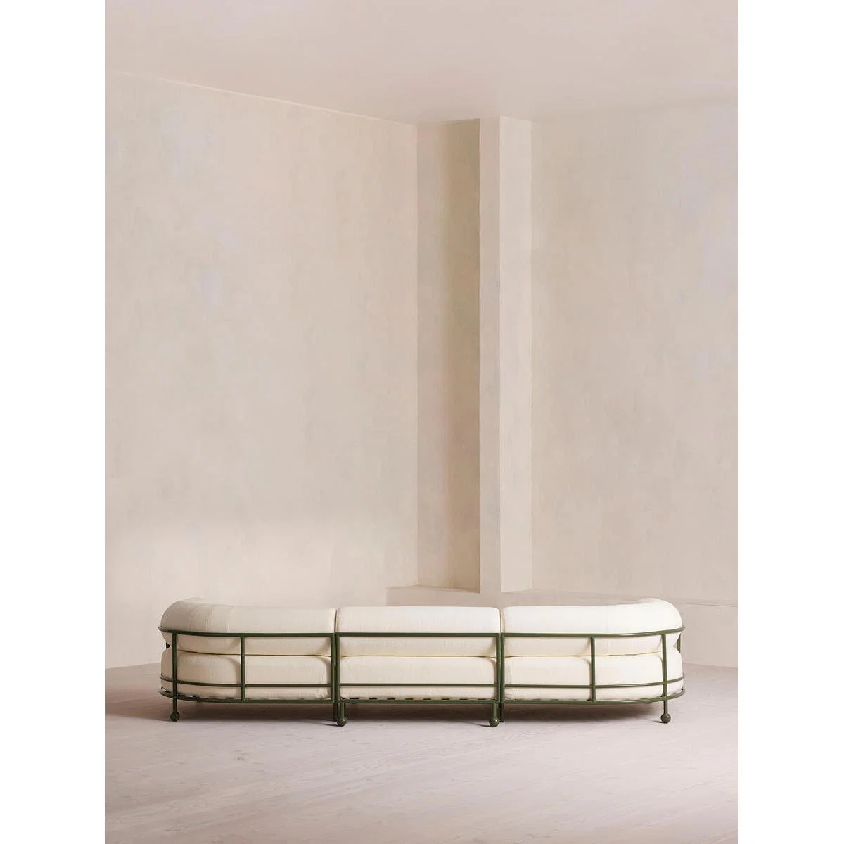 Gaspard Four Seater Sofa, Maria Flora Ash, Off White, UK – image 4