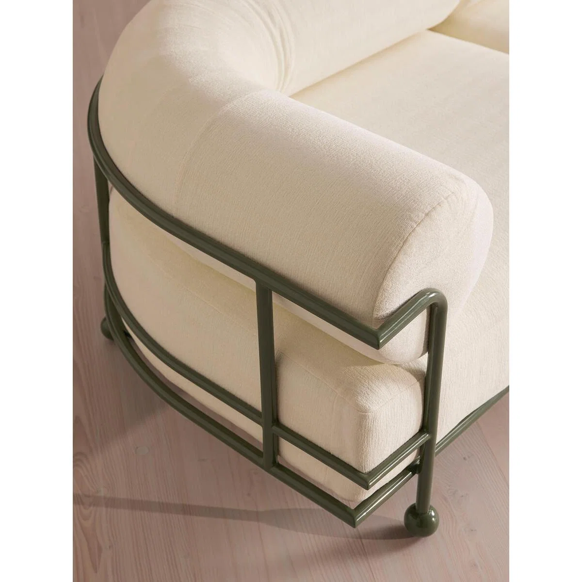 Gaspard Four Seater Sofa, Maria Flora Ash, Off White, UK – image 6