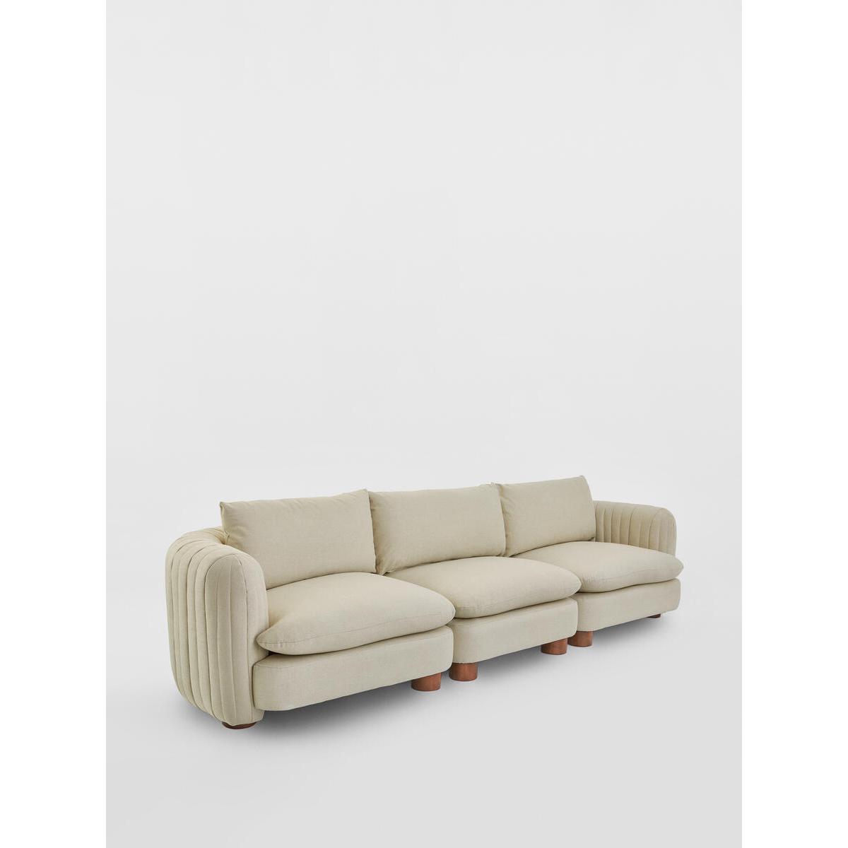 Vivienne Modular Sofa, Four Seater, Linen Natural, UK – image 2