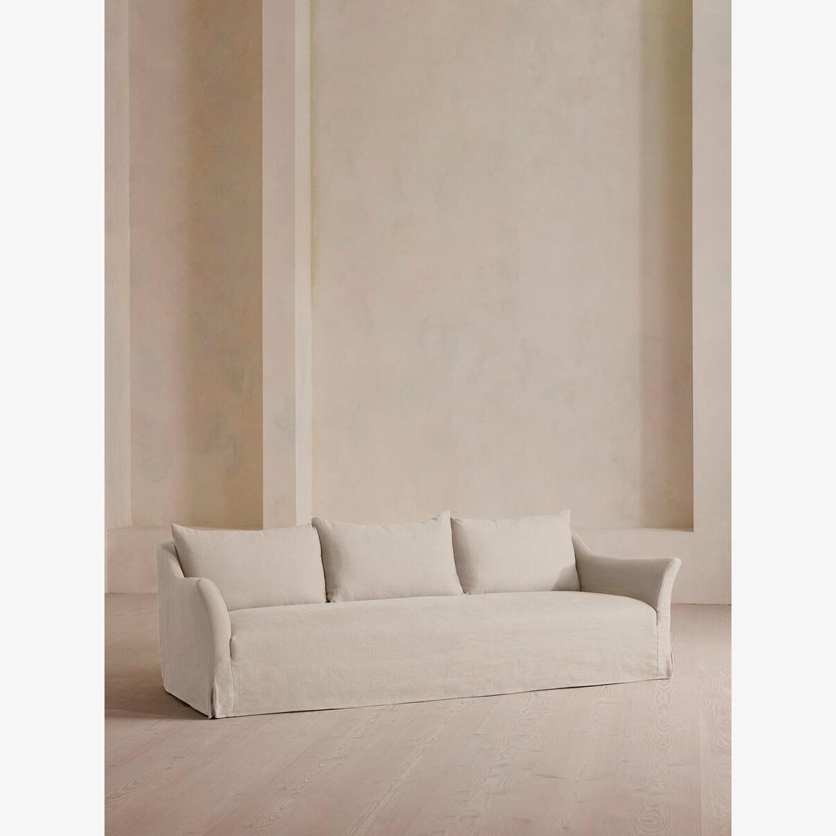 Roma Four Seater Sofa, Linen, Bisque