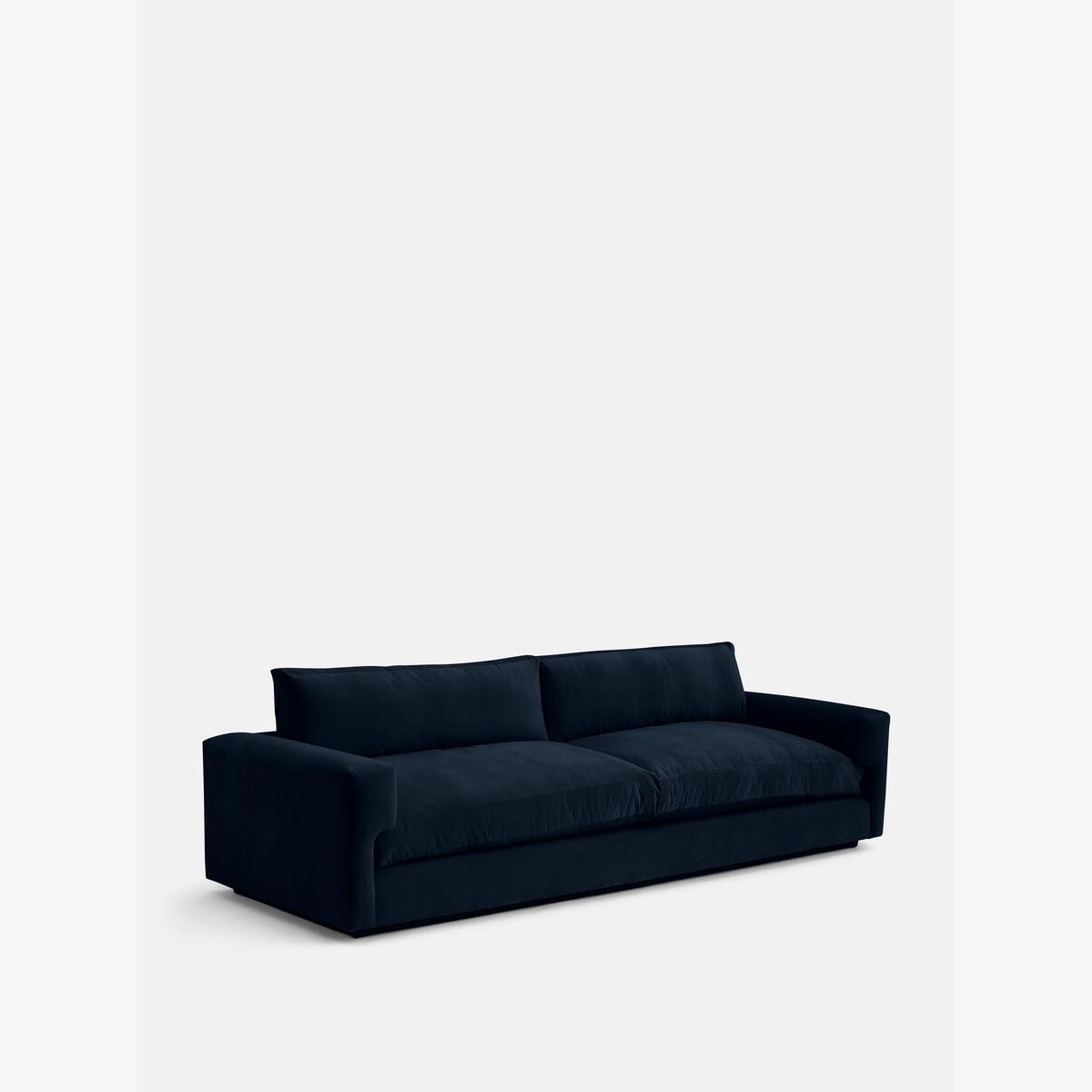 Mossley Four Seater Sofa, Velvet Navy