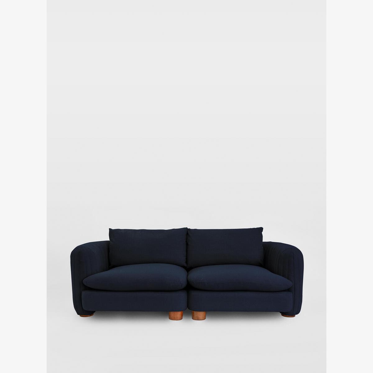 Vivienne Modular Sofa, Three Seater, Linen Dark Navy
