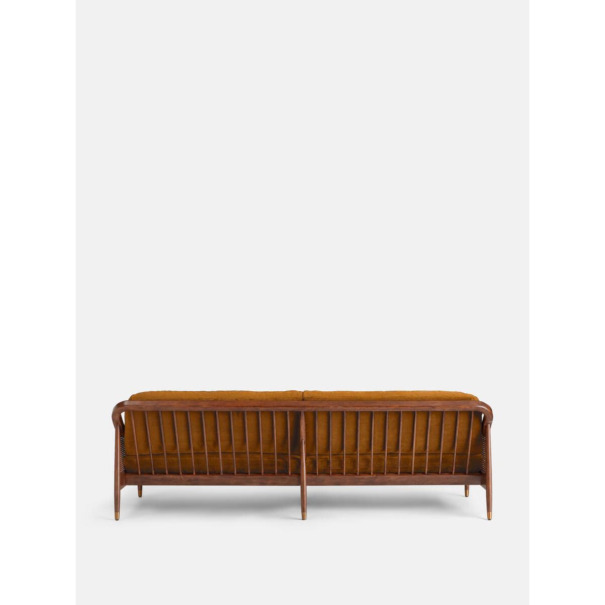 Atlanta Four Seater Sofa, Velvet, Mustard – image 4