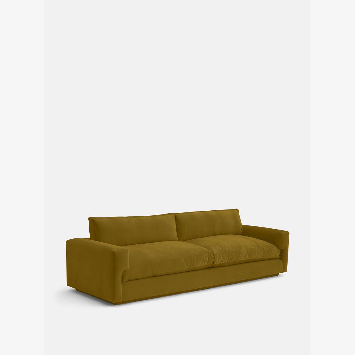 Mossley Four Seater Sofa, Velvet Ochre