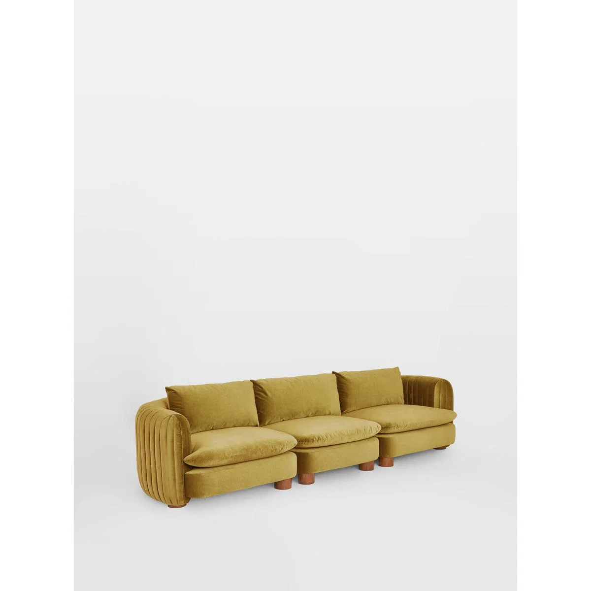Vivienne Modular Sofa, 4 Seater, Cotton Velvet Honey, UK – image 2
