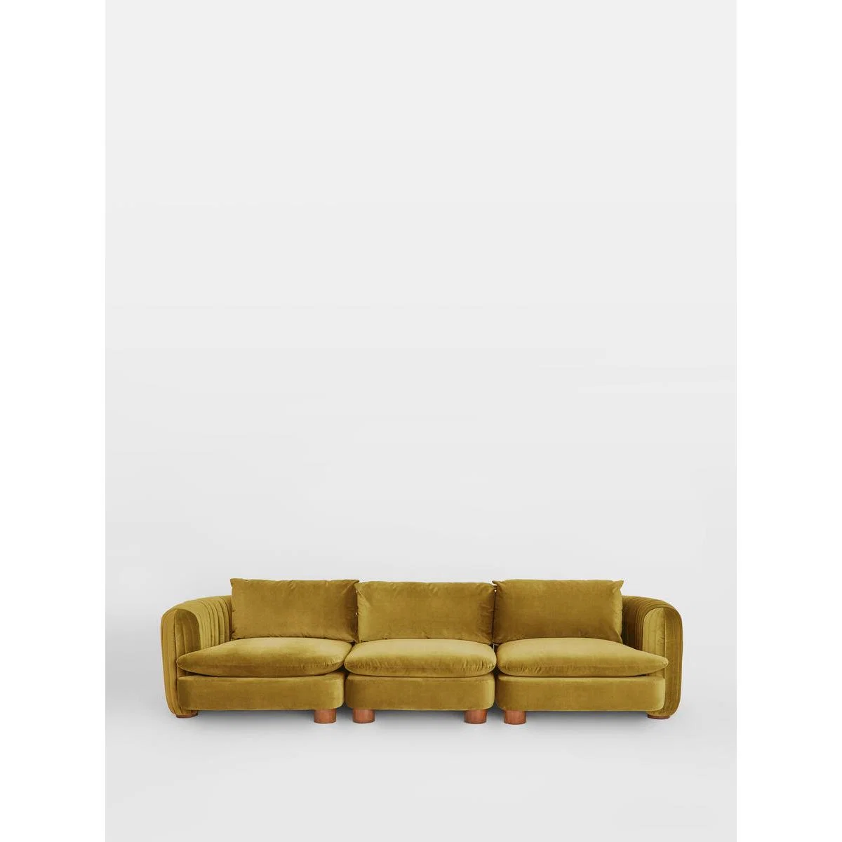 Vivienne Modular Sofa, 4 Seater, Cotton Velvet Honey, UK – image 1