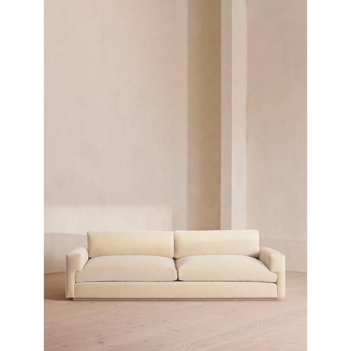 Mossley Four Seater Sofa, Velvet, Porcelain – image 2