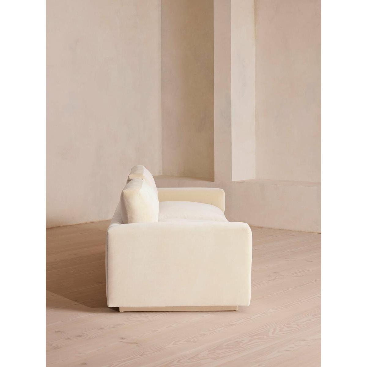 Mossley Four Seater Sofa, Velvet, Porcelain – image 3