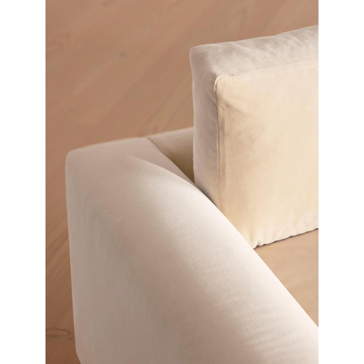 Mossley Four Seater Sofa, Velvet, Porcelain – image 5
