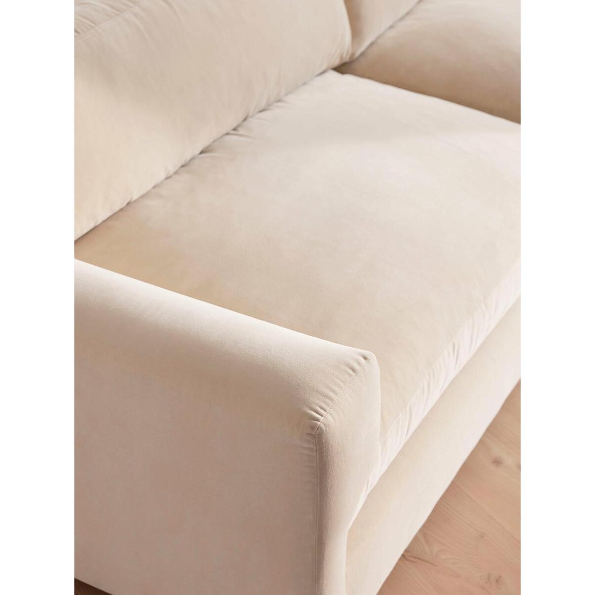 Mossley Four Seater Sofa, Velvet, Porcelain – image 6