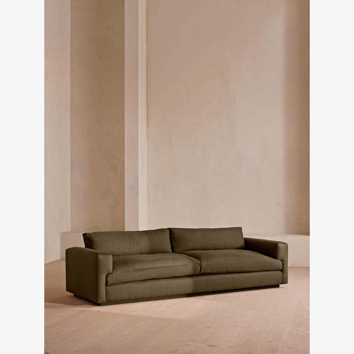 Mossley Four Seater Sofa, Linen, Olive – image 1