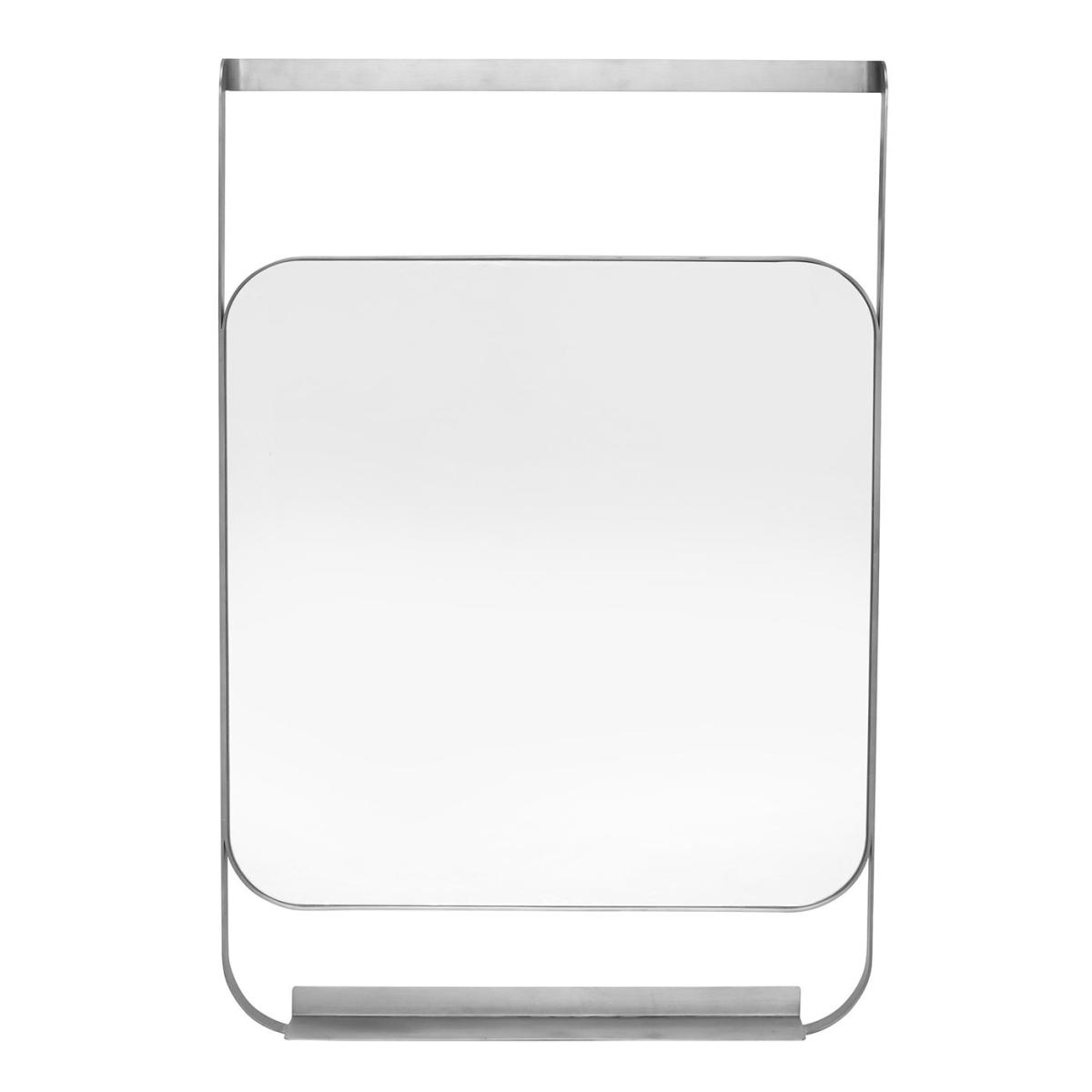 Morandi Hanging Mirror With Shelf, Silver Metal | Barker & Stonehouse – image 2