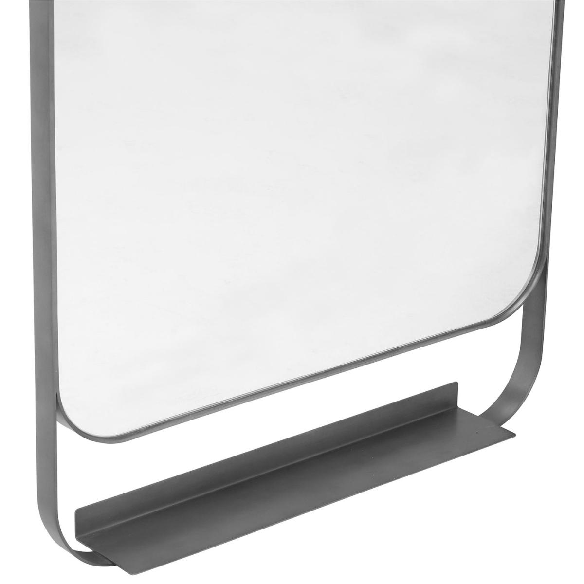 Morandi Hanging Mirror With Shelf, Silver Metal | Barker & Stonehouse – image 4