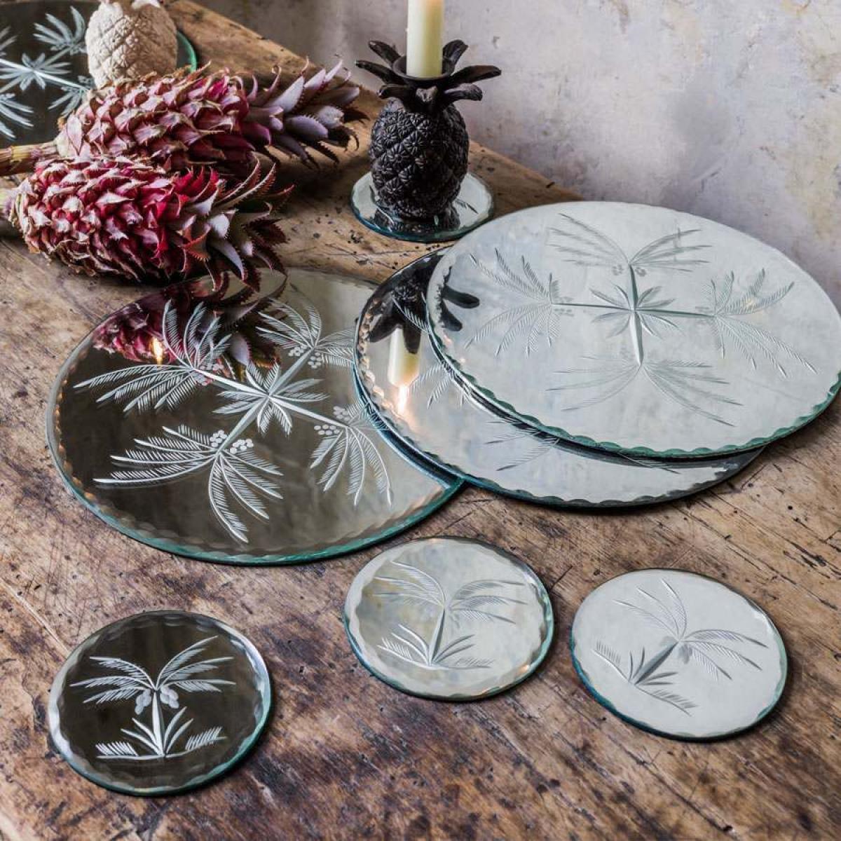 Mirrored Glass Palm Tree Placemat – image 2