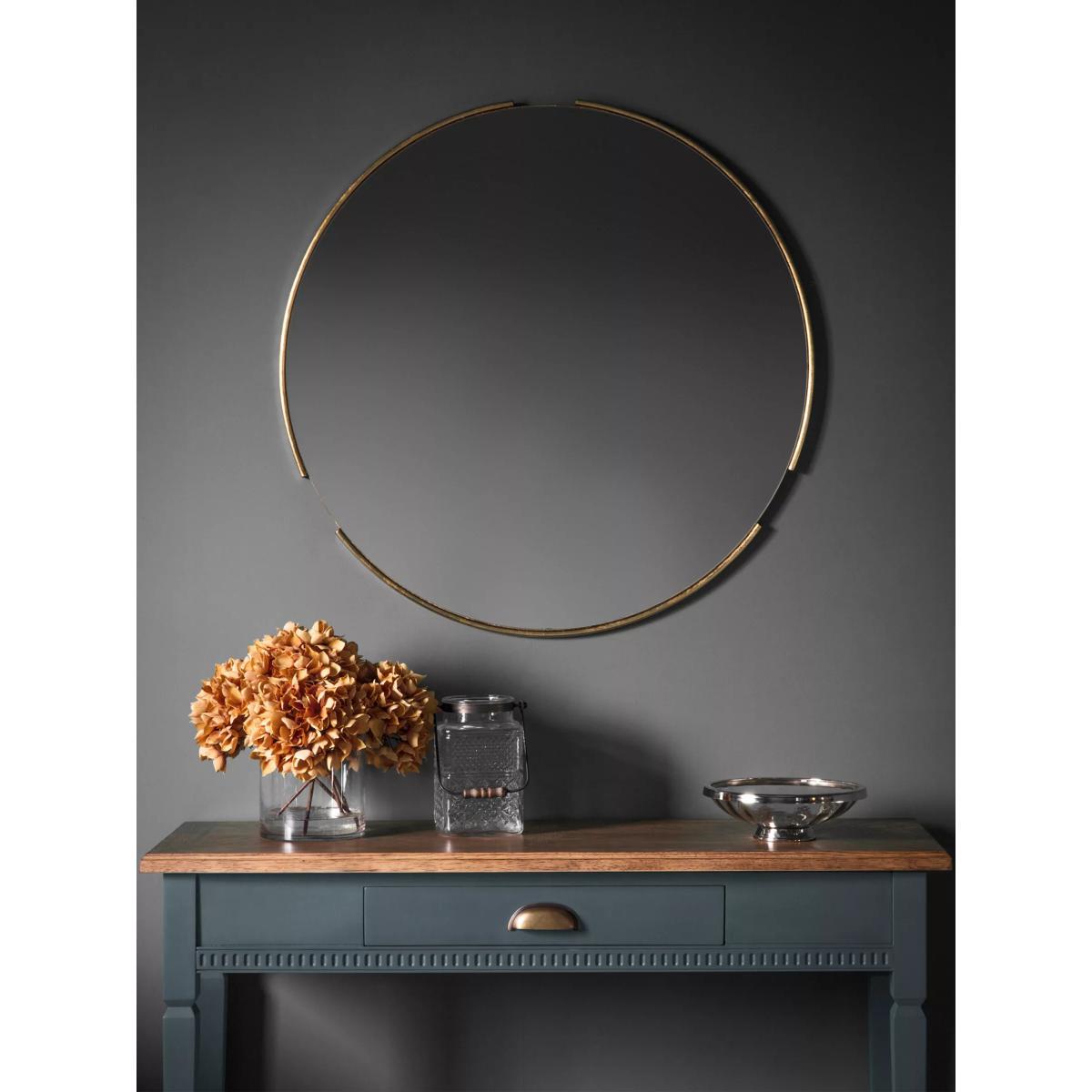 Fitzroy Round Wood Frame Mirror, 80cm – image 2