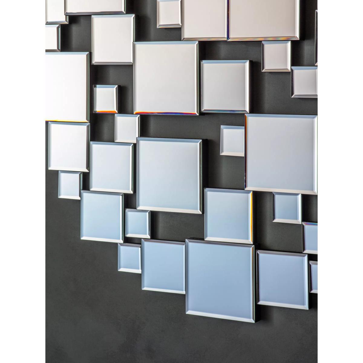 Dawes Round Abstract Glass Mirror, 80cm, Clear – image 3