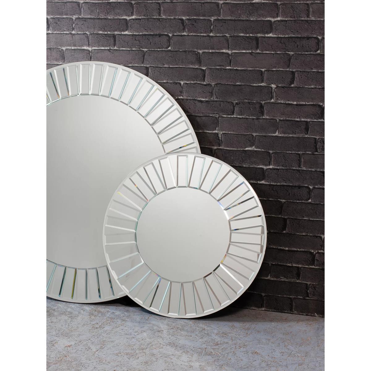 Mondello Round Glass Frame Mirror, Clear – image 2