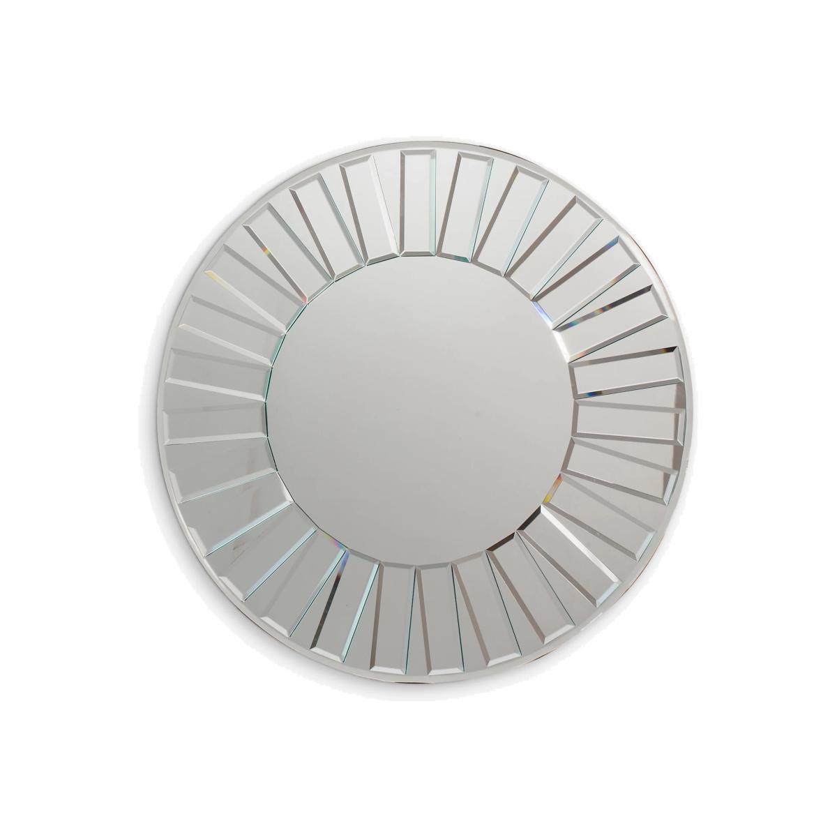 Mondello Round Glass Frame Mirror, Clear – image 1