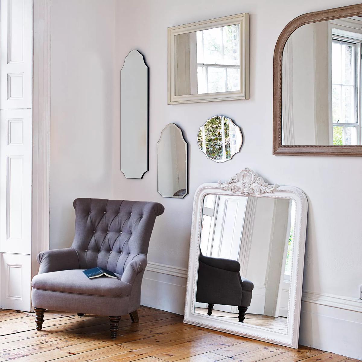 John Lewis & Partners Distressed Mirror, Cream, 102 x 72cm – image 1