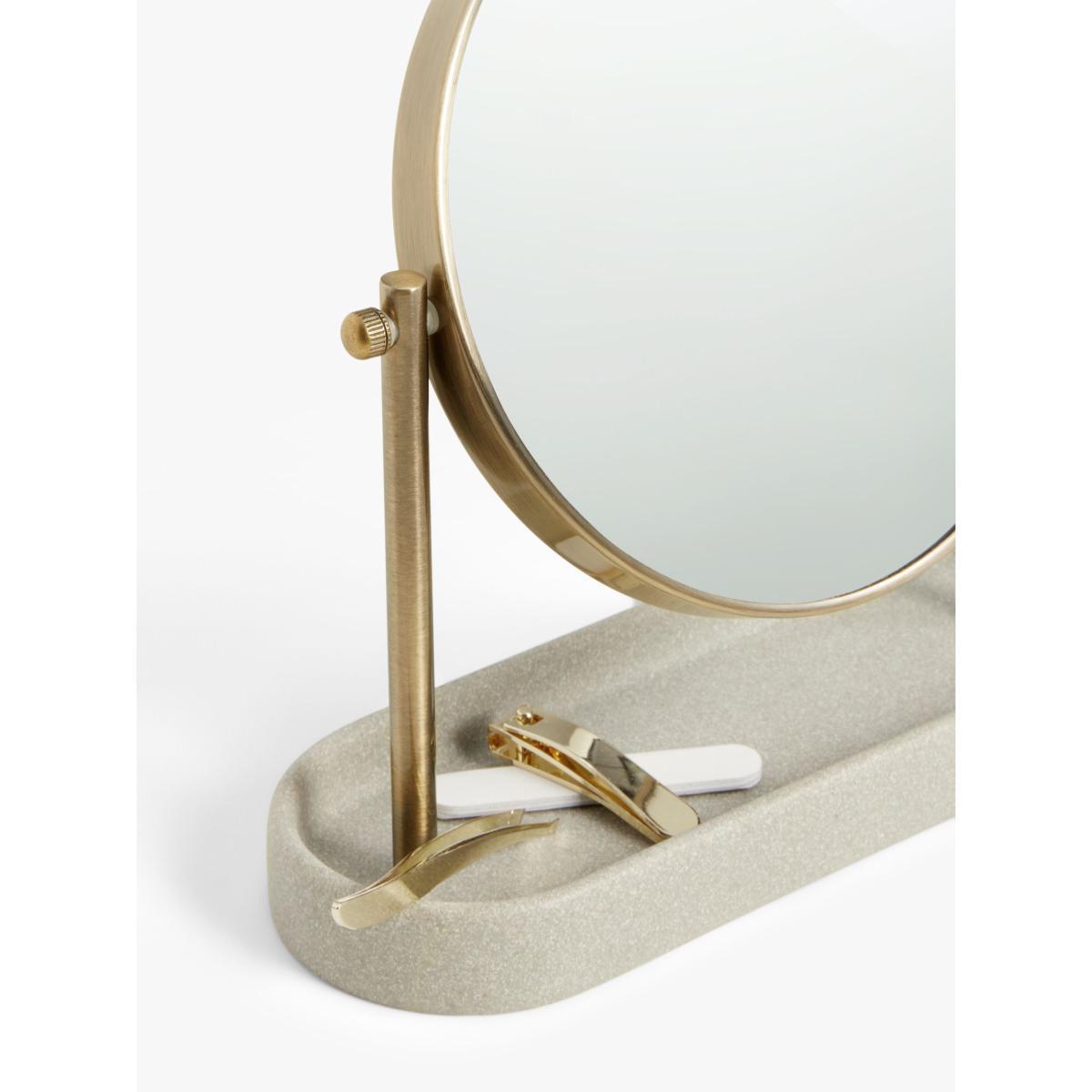 John Lewis & Partners Drift Brass Finish Pedestal Mirror, Natural – image 2
