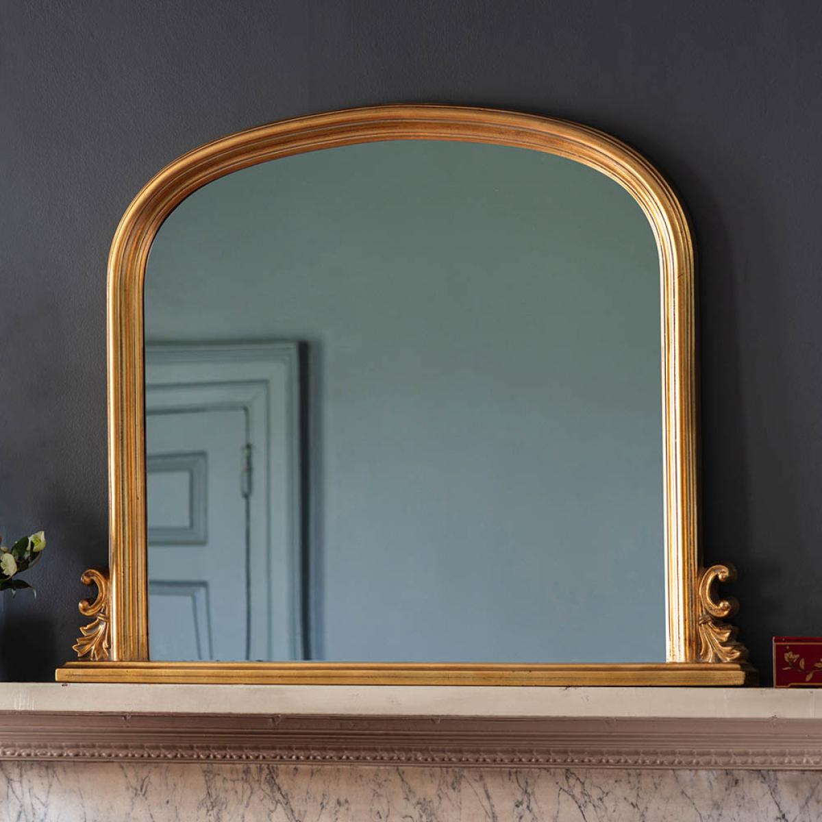 Bauzon Large Arched Overmantle Mirror - Gold – image 2