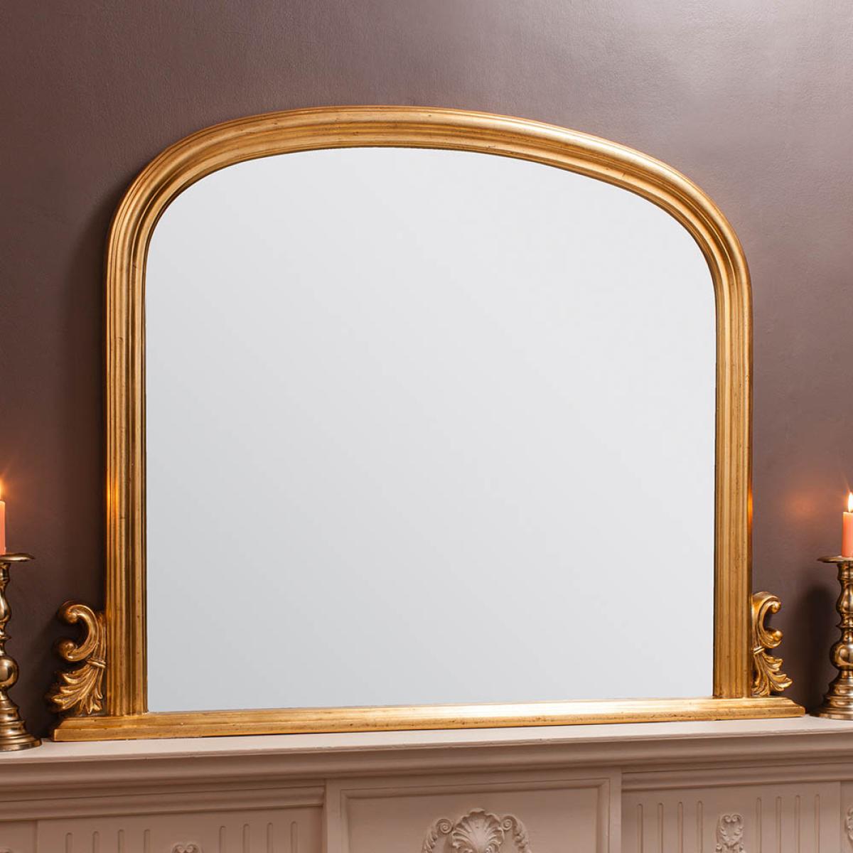 Bauzon Large Arched Overmantle Mirror - Gold – image 4