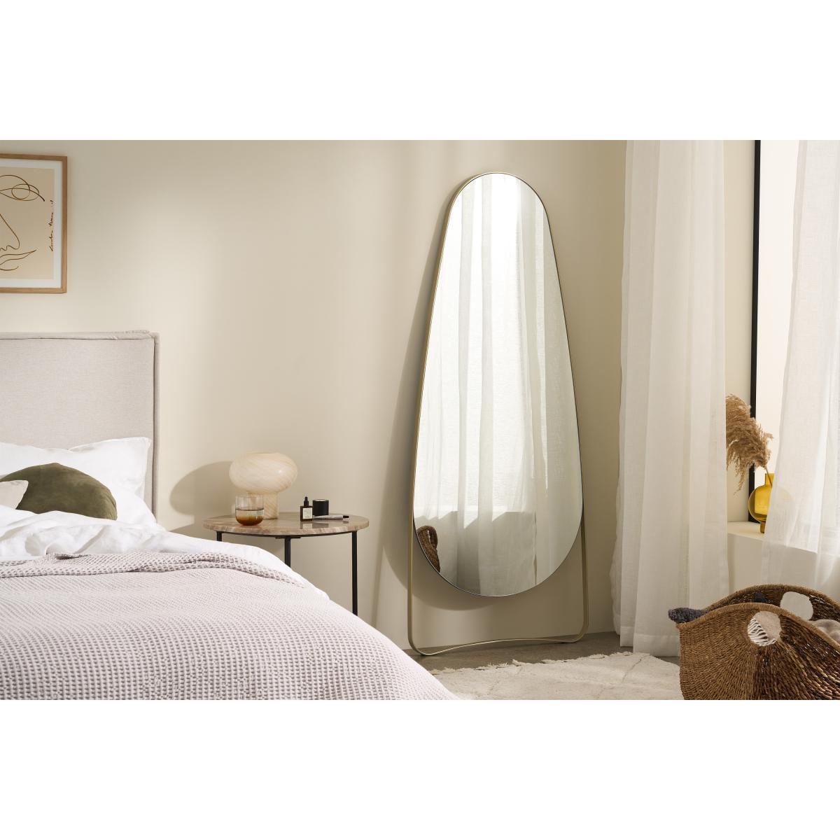 Adria Pebble Shape Leaner Mirror, Brushed Brass – image 3