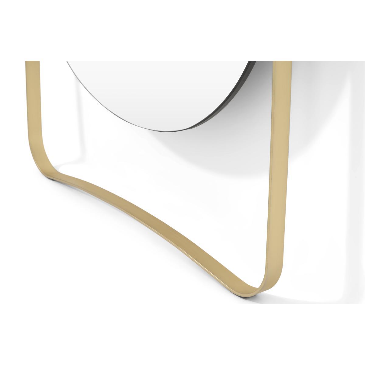 Adria Pebble Shape Leaner Mirror, Brushed Brass – image 5