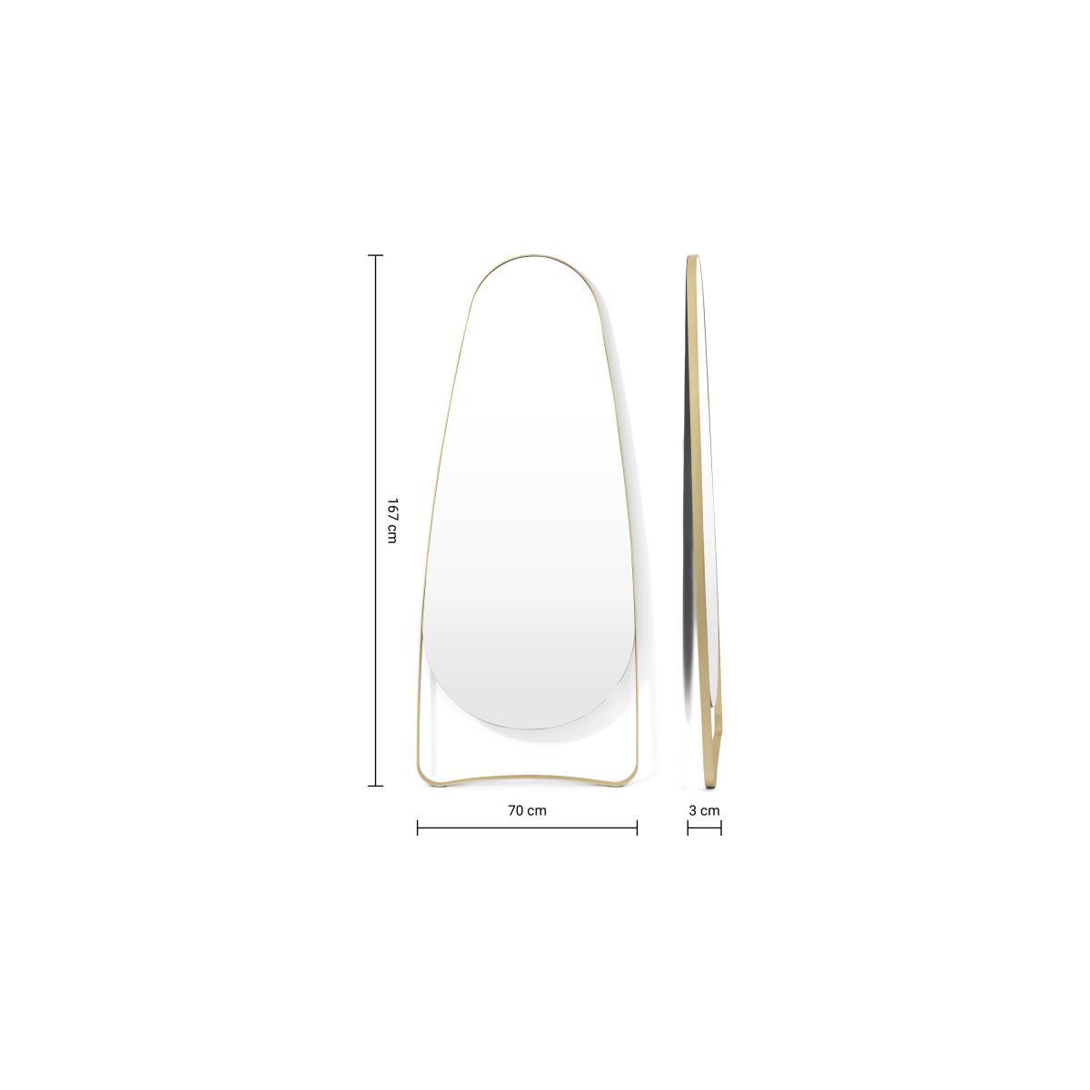 Adria Pebble Shape Leaner Mirror, Brushed Brass – image 7