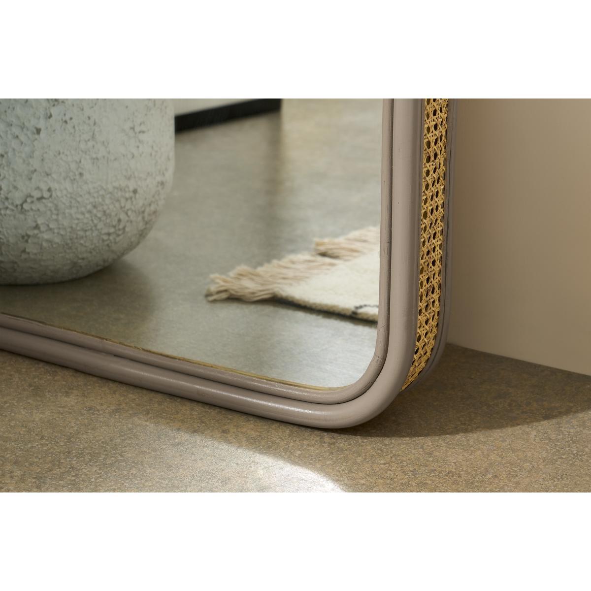Lumera Leaner Mirror, 70 x 180 cm, Taupe Rattan – image 4