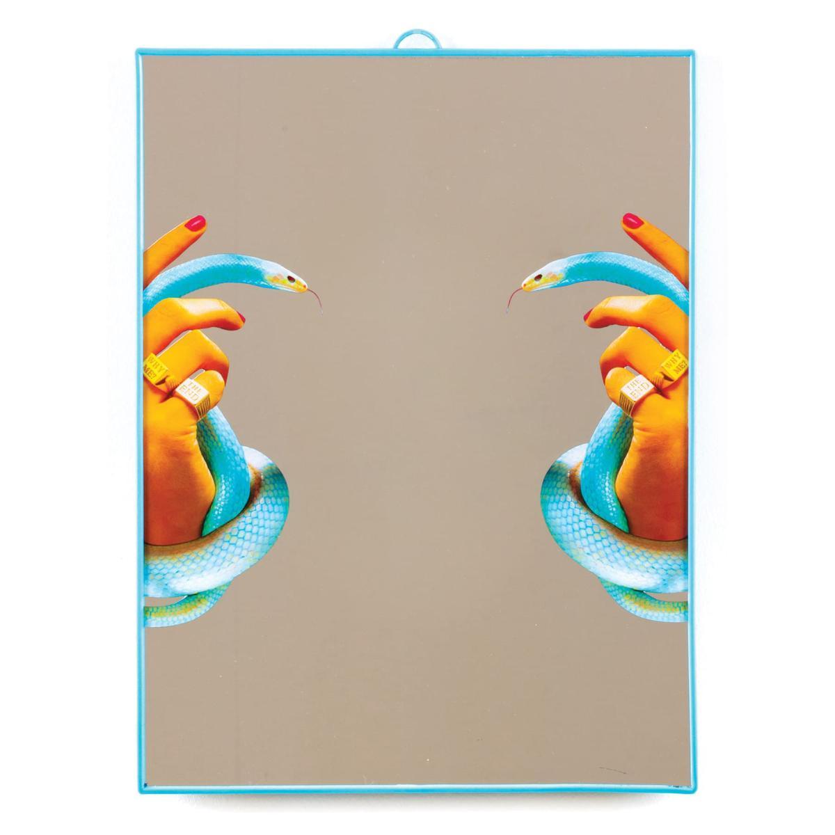 Toiletpaper Mirror - / Hands & snakes by Seletti Multicoloured