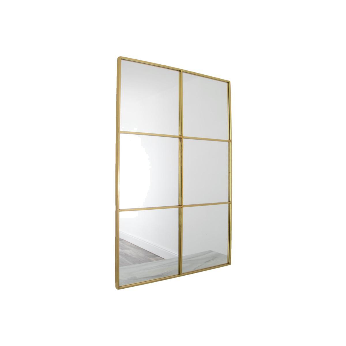 Native Home Manhattan Window Pane Mirror Gold – image 1