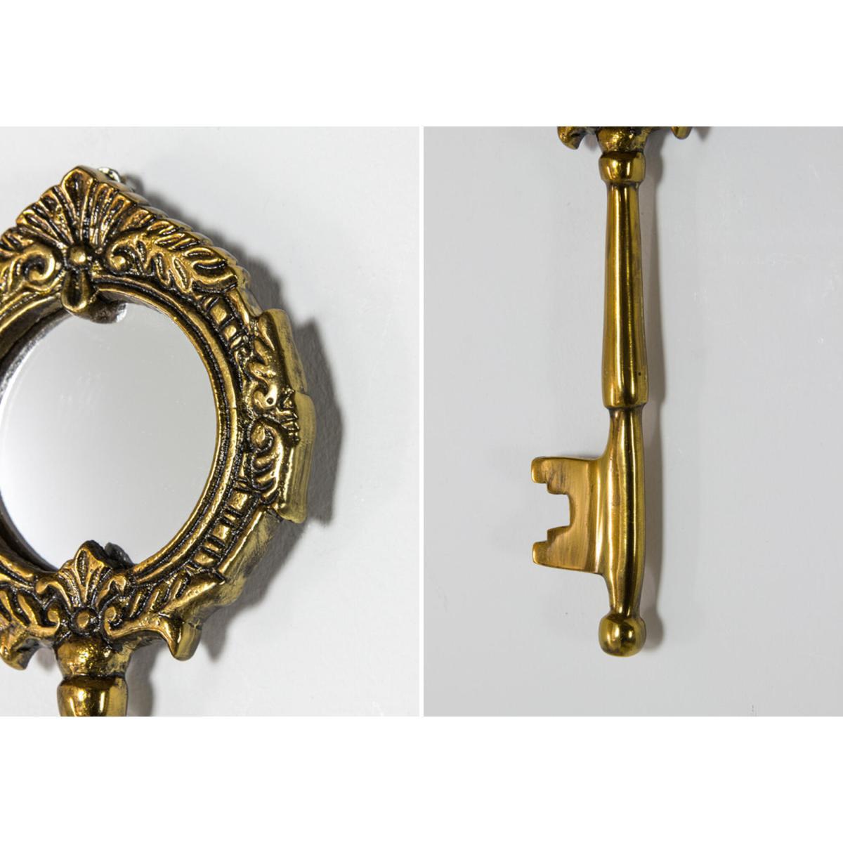 Maxine Antique Style Key Shape Hand Mirror in Brass – image 4