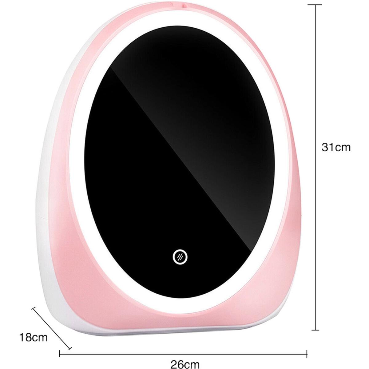 Egg-shape Makeup Organizer with LED Lighted Mirror - Pink – image 4