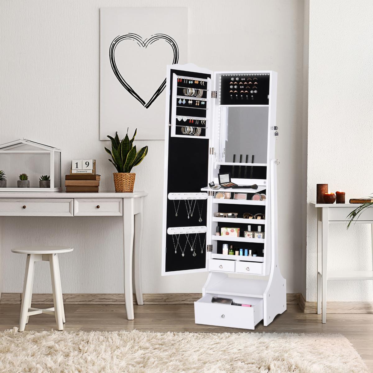 Jewellery Cabinet with LED Mirror Cabinet  - Brown – image 2
