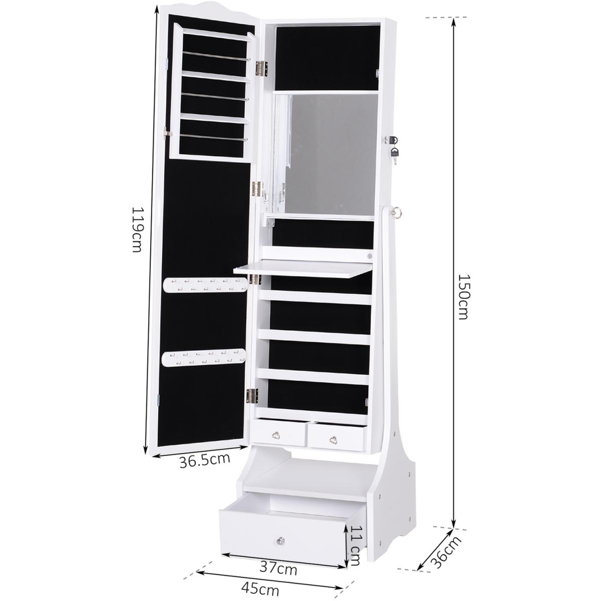 Jewellery Cabinet with LED Mirror Cabinet  - Brown – image 3