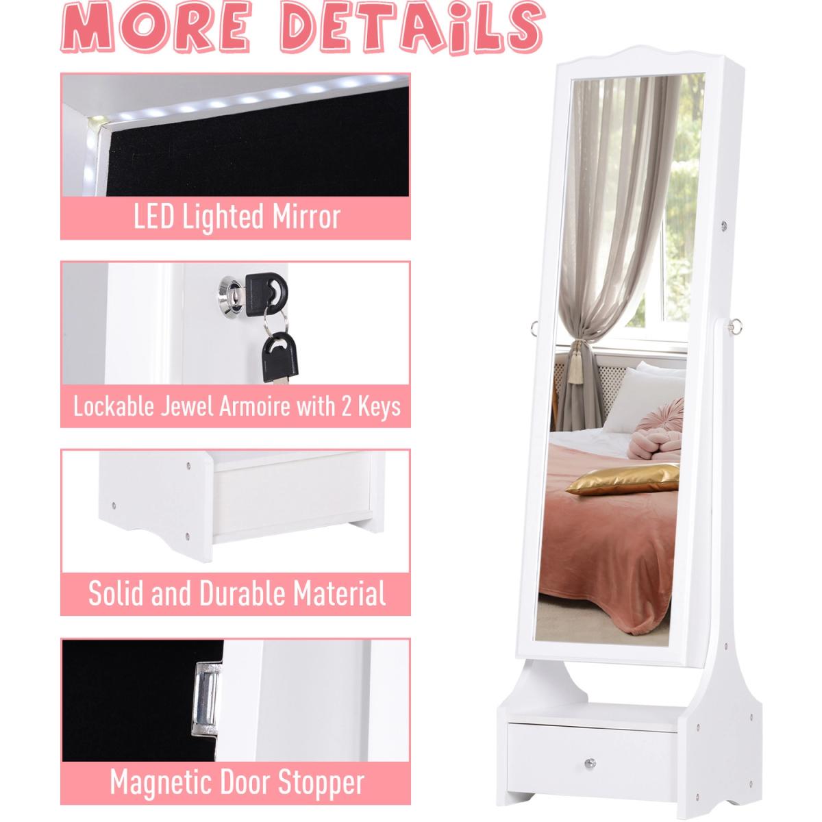 Jewellery Cabinet with LED Mirror Cabinet  - Brown – image 5