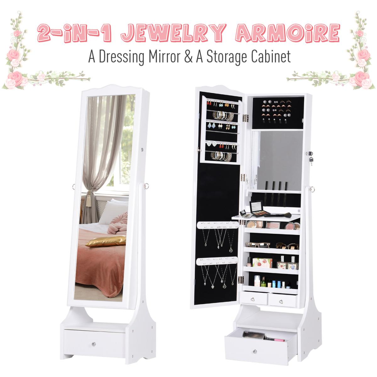 Jewellery Cabinet with LED Mirror Cabinet  - Brown – image 6