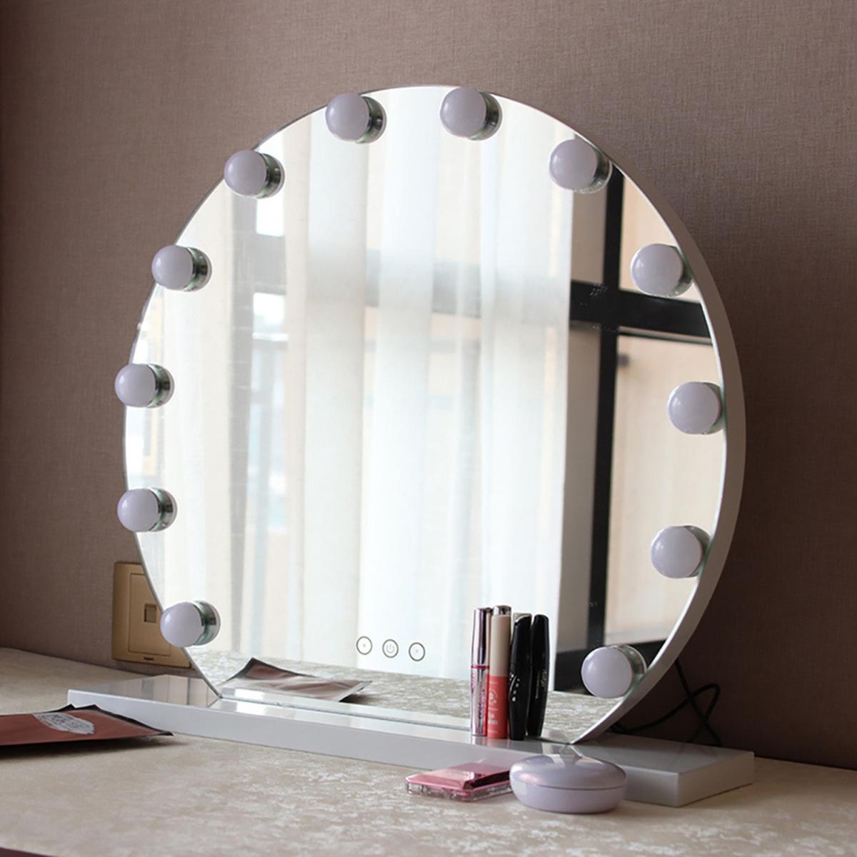 Round Hollywood LED Lighted Vanity Mirror - White / 50cm – image 3