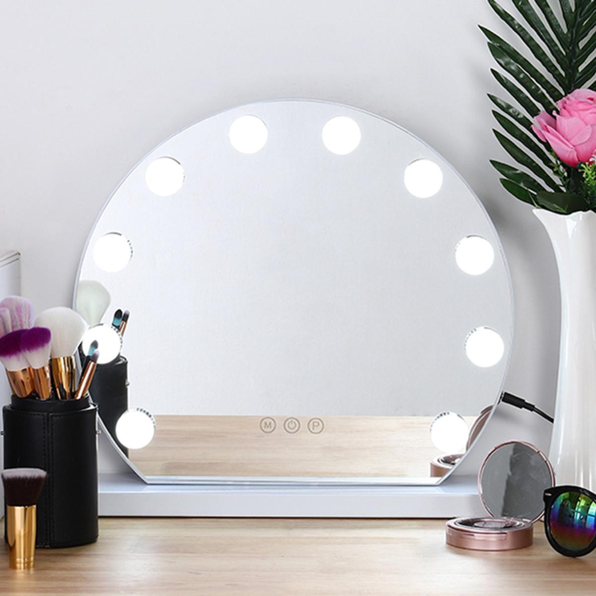 Round Hollywood LED Lighted Vanity Mirror - White / 50cm – image 4