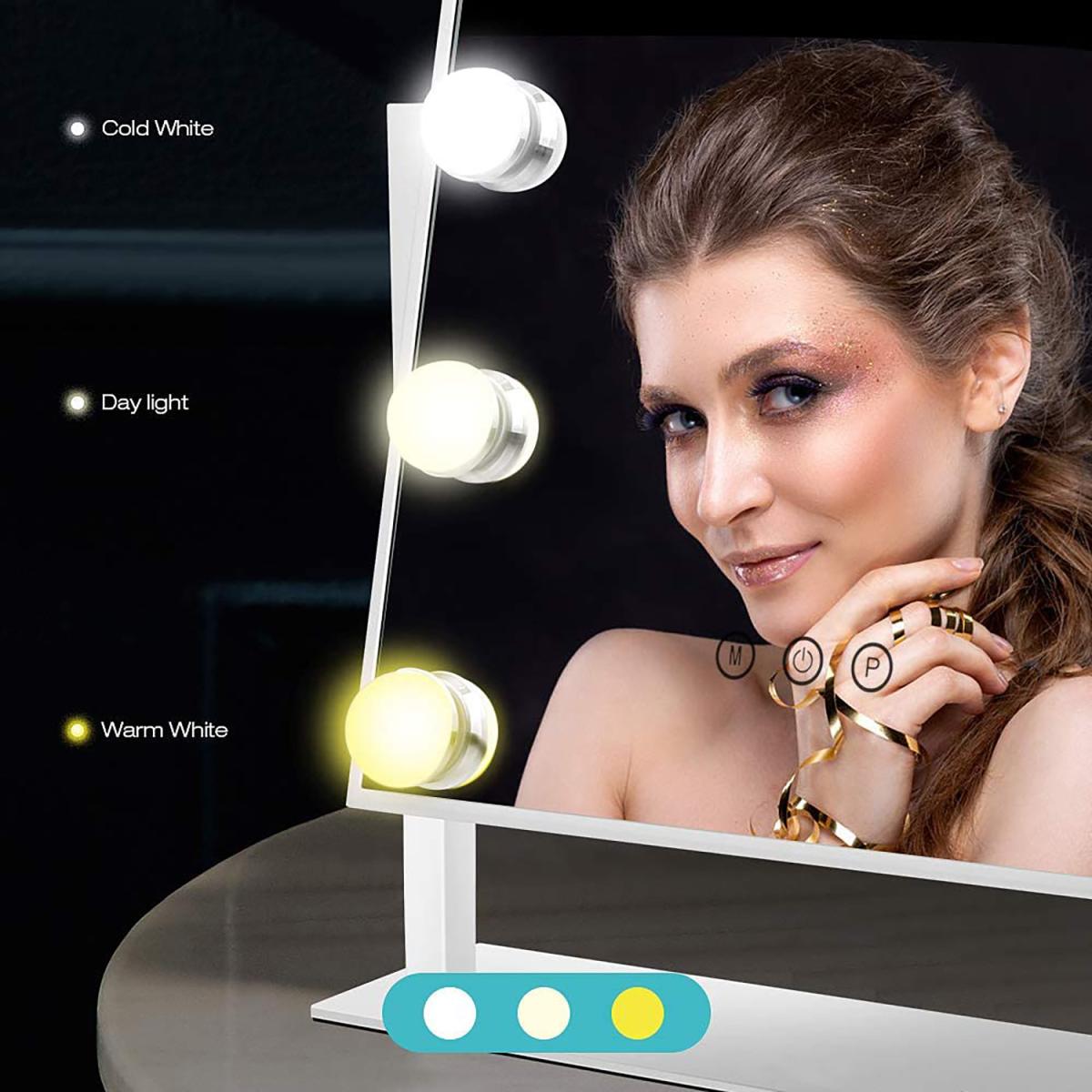 LED Glam Hollywood Dressing Table Mirror Vanity - silver – image 4