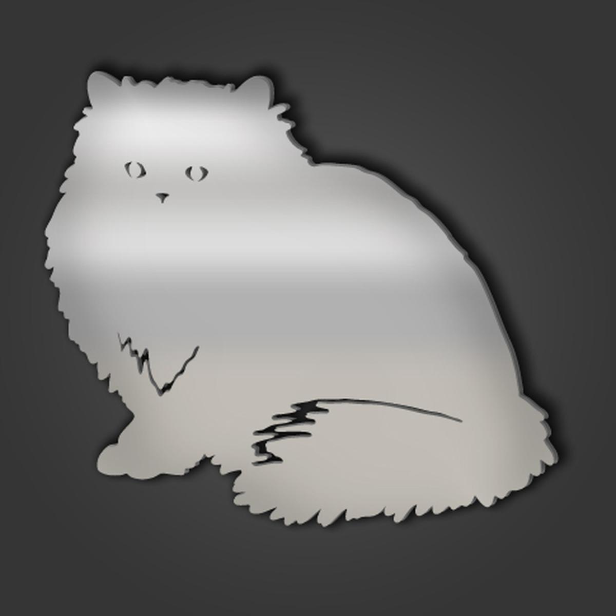 Cat Style 3 Silver Acrylic Mirror - Silver