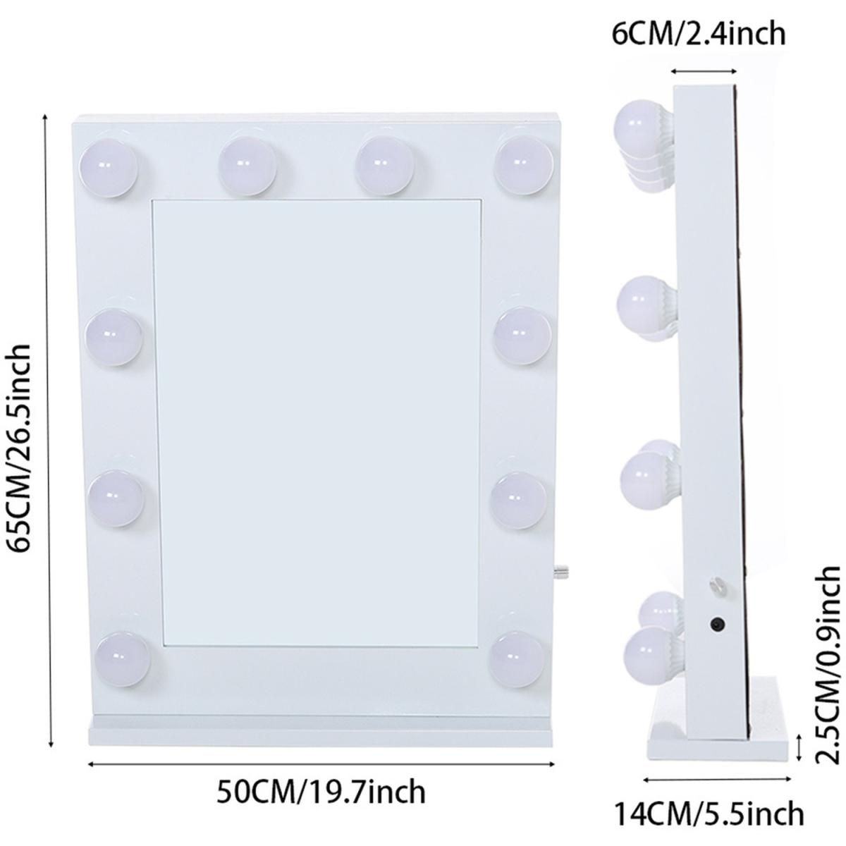Hollywood Standard Cold White Vanity Mirror with LED - White / 50cm – image 4