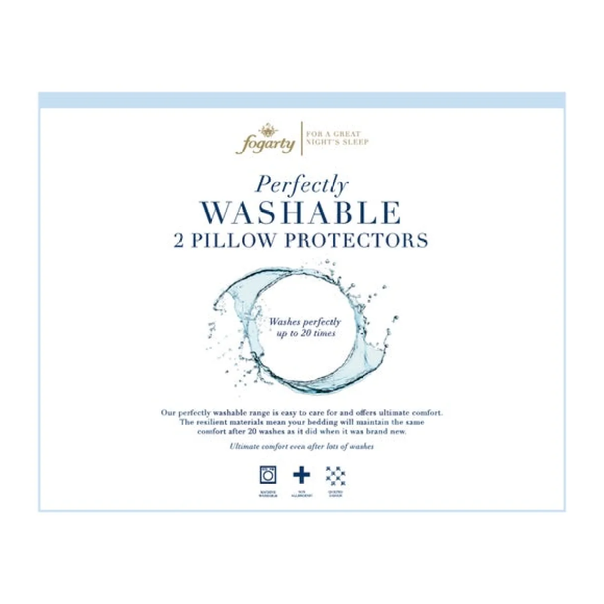 Fogarty Perfectly Washable Pillow Protector Pair White – image 7