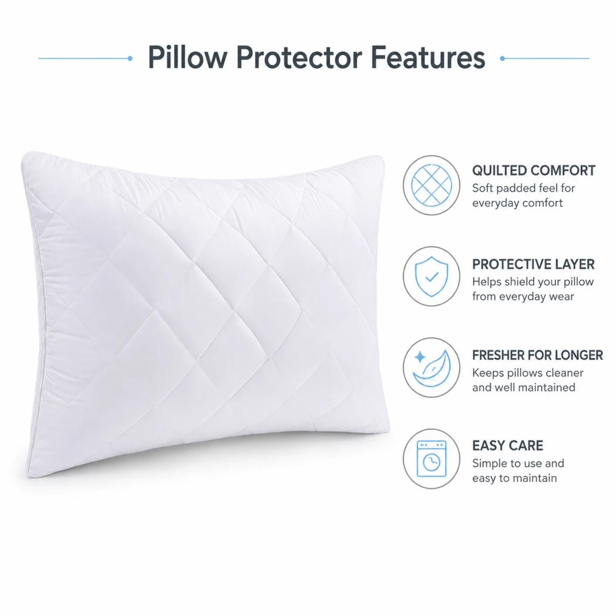 Supersoft Quilted Pillow Protector - White – image 4