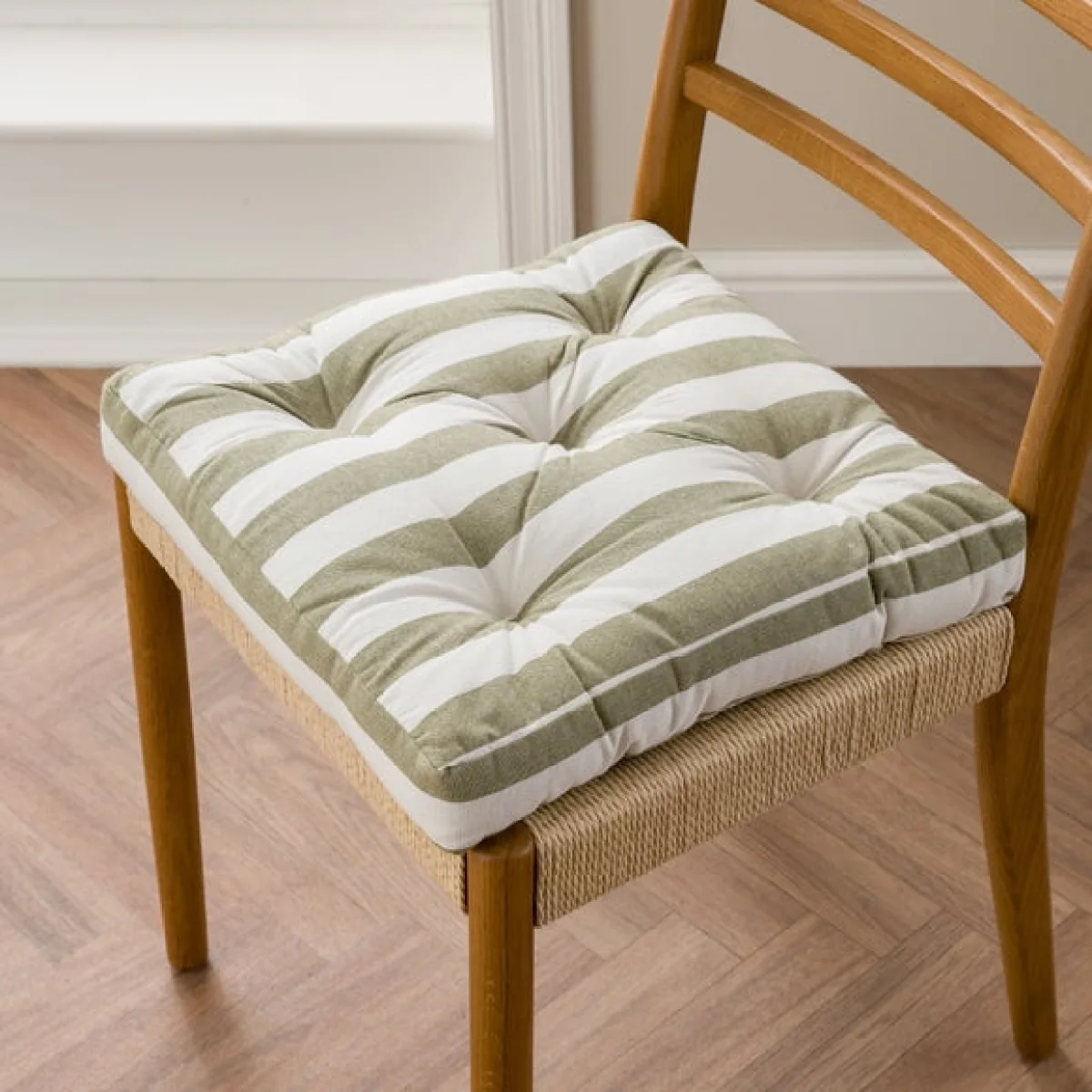 Striped Square Seat Pad – image 1