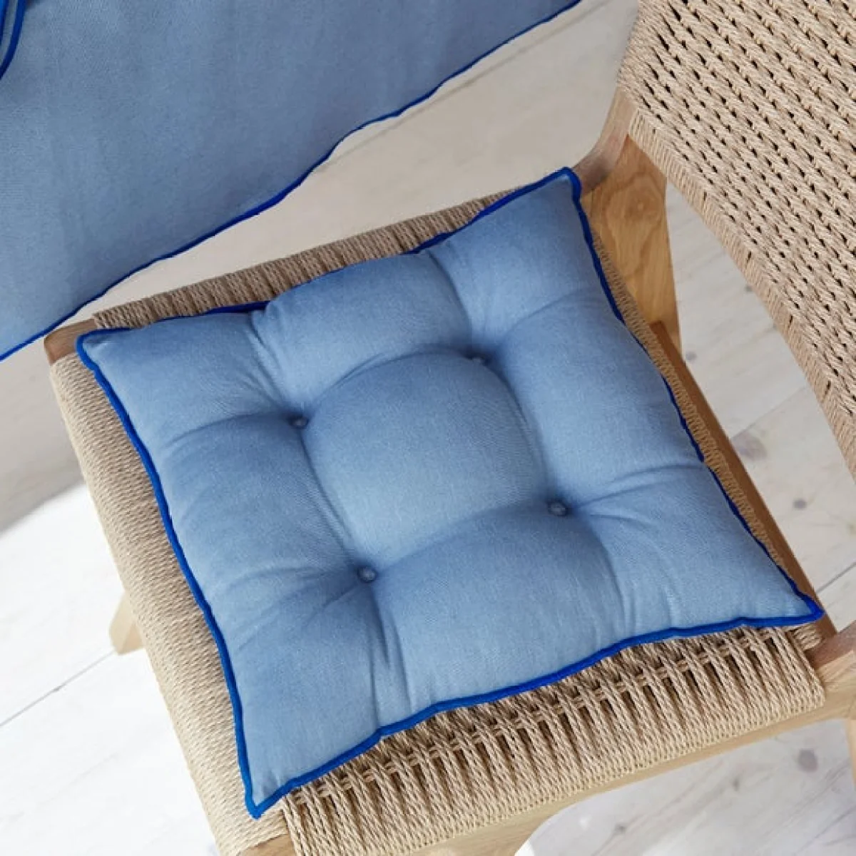 Contrast Stitch Seat Pad Blue – image 2